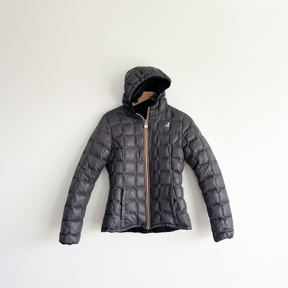 K WAY LILY ST THERMO Reversible  Jacket Coat  Black Grey Women’s Medium